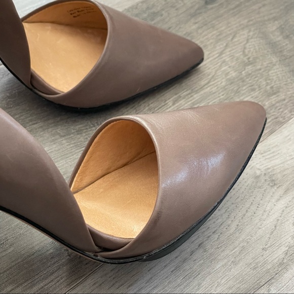 L.A.M.B Dark Tan Soft Leather Pointed Shoe Silver Stiletto Heel Women Size: 8.5 - Picture 6 of 16